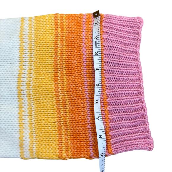 Old Navy Rainbow Color Chunky Knit Sweater Scarf Oblong Soft Boho - Picture 13 of 15